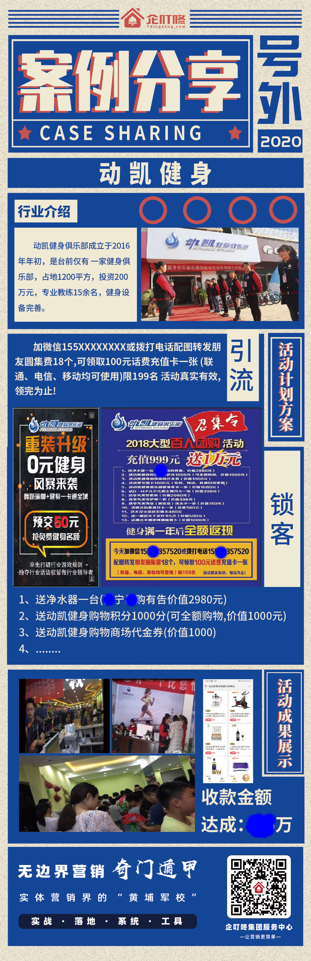 【企叮咚案例】健身房一场营销活动收款25万