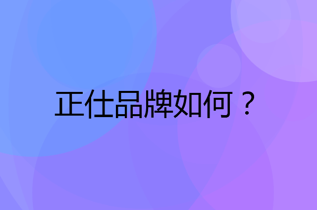 正仕是个什么品牌，这个品牌怎么样？