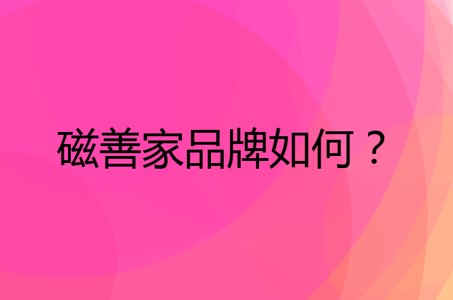磁善家是个什么品牌，这个品牌怎么样？