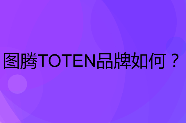 图腾 TOTEN是个什么品牌，这个品牌怎么样？