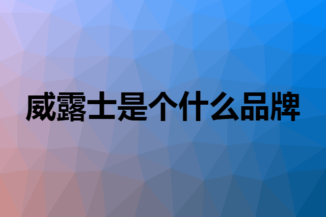 威露士 Walch是个什么品牌，这个品牌怎么样？