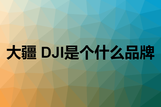 大疆 DJI是个什么品牌，这个品牌怎么样？