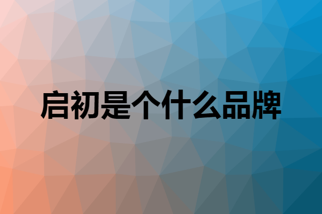 启初 Giving是个什么品牌，这个品牌怎么样？