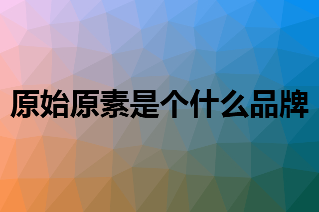 原始原素是个什么品牌，这个品牌怎么样？