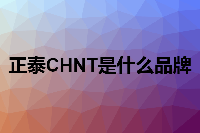 正泰 CHNT是个什么品牌，这个品牌怎么样？