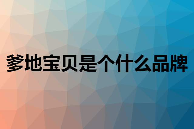 爹地宝贝 DadayBaby是个什么品牌，这个品牌怎么样？