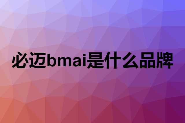 必迈 bmai是个什么品牌，这个品牌怎么样？