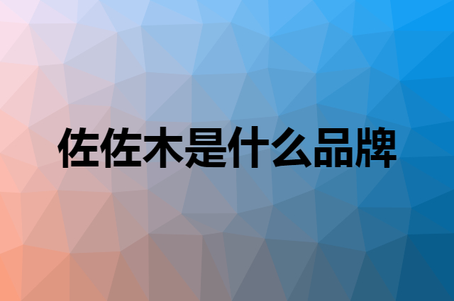 佐佐木 sa'sa'k'i是个什么品牌，这个品牌怎么样？
