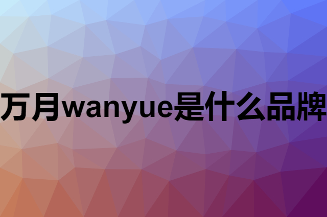 万月 wanyue是个什么品牌，这个品牌怎么样？